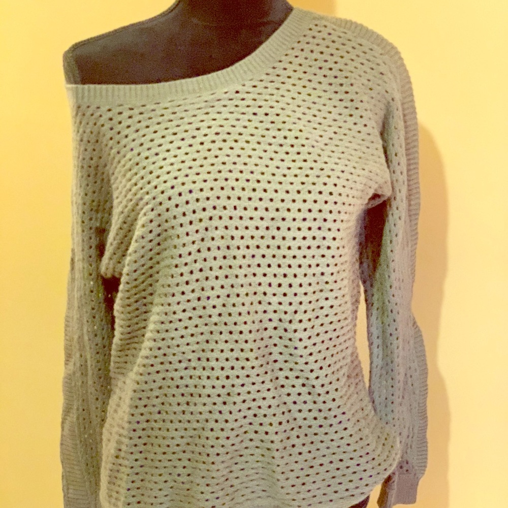 Scoop-neck Knitted Sweater L